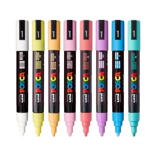 Набір маркерів UNI набір POSCA Soft Color, 1,8-2,5 мм, 8 шт (PC-5M SOFT COLOR 8C)