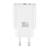 Зарядний пристрій XO 1xUSB 22.5W + 1xUSB-C PD30W white (CE42.white)