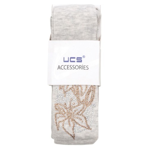 Колготки дитячі UCS Socks з квітами зі страз (M0C0302-1041-11G-gray)