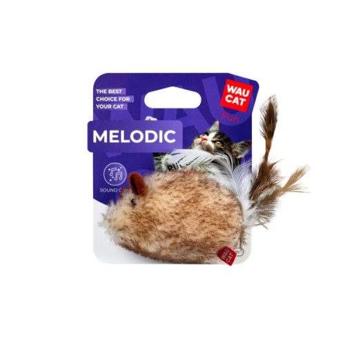 Іграшка для котів Waucat Fun Melodic Мишка зі звуковим чіпом 13 см (7512)