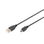 Дата кабель USB 2.0 AM to Mini 5P 3.0m black Digitus (AK-300130-030-S)
