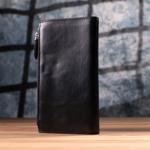 Гаманець Vintage З натуральної шкіри Чорний (22885)