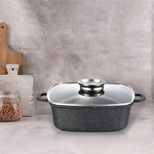 Каструля Gusto квадратна покриття Marble 3,5 л (GT-2504-22)