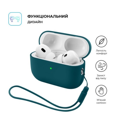 Чохол для навушників Armorstandart Silicone Case with straps For Apple AirPods Pro 3 Dark Green (ARM91279)