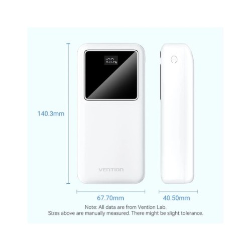 Батарея універсальна Vention 30000 mAh 22.5W Black LED Display Type (V_FHMB0)