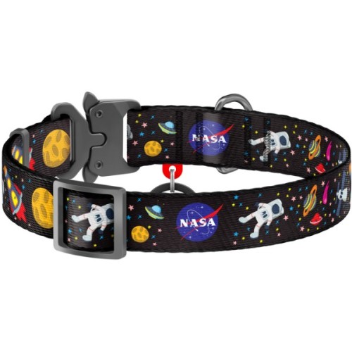 Нашийник для тварин WAUDOG Nylon з QR паспортом NASA металічна пряжка-фастекс M (5120)
