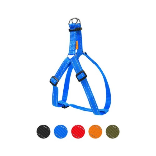 Шлея для собак Dog Extreme з нейлону регульована Ш 20 мм В:50-80 см блакитна (06672)