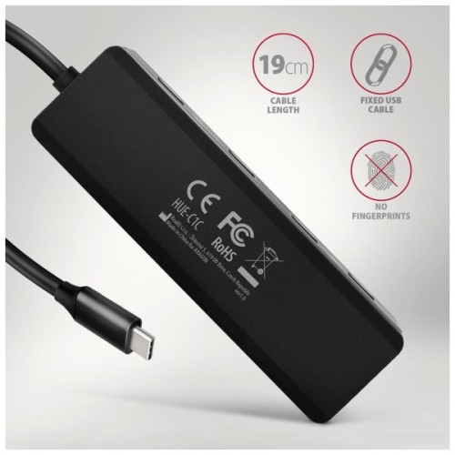 Концентратор AXAGON USB-C to 4xUSB 3.0 black (HUE-C1C)