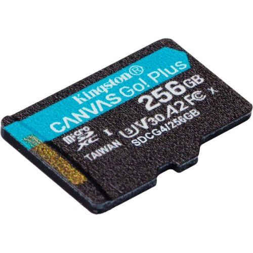 Карта пам'яті Kingston 256GB microSDXC сlass 10 UHS-I U3 V30 A2 Canvas Go Plus G4 (SDCG4/256GBSP)