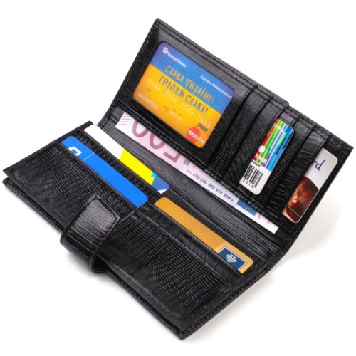 Гаманець Canpellini З натуральної шкіри Чорний (21913)