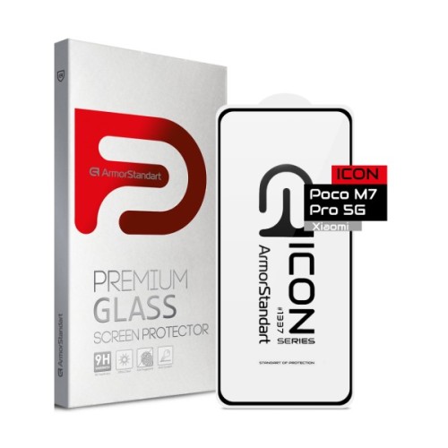 Скло захисне Armorstandart Icon Xiaomi Poco M7 Pro 5G Black (ARM83139)