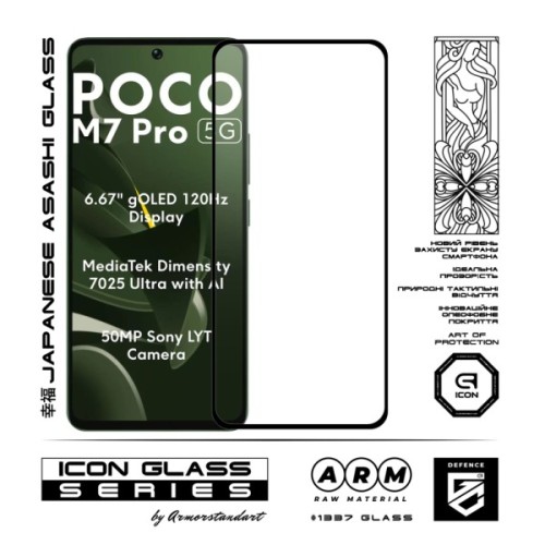 Скло захисне Armorstandart Icon Xiaomi Poco M7 Pro 5G Black (ARM83139)