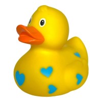 Іграшка для ванної Funny Ducks Качка Жовта у блакитних сердечках (0905)