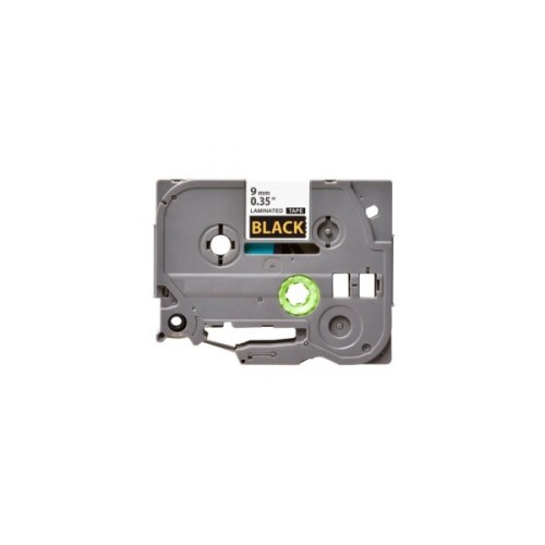 Стрічка для принтера етикеток UKRMARK B-T324P, ламінована, 9мм х 8м, gold on black аналог TZe324 (900554)