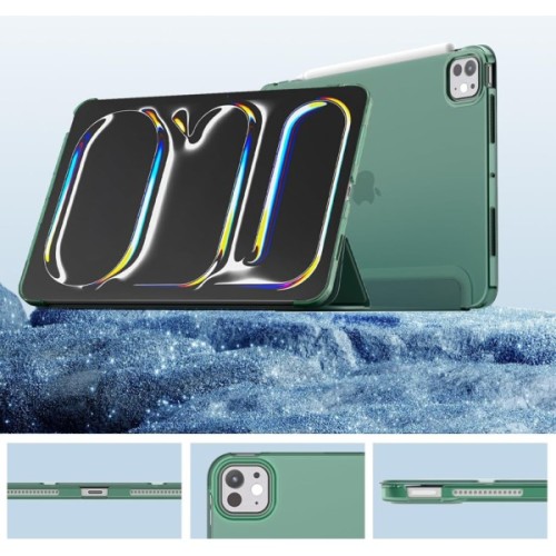 Чохол до планшета BeCover Tri Fold Hard Apple iPad Pro 11" M5 2025 Dark Green (715996)