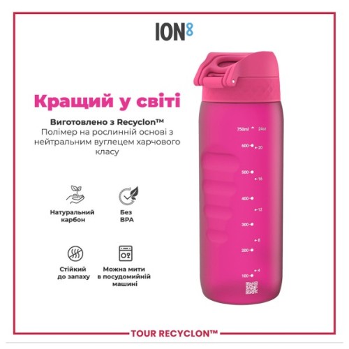 Пляшка для води ION8 OneTouch 750 мл BPA Free, Pink (I8RF750PIN)
