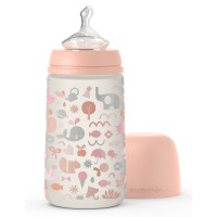 Пляшечка для годування Suavinex Memories Історії малюків 270 мл, соска повільний потік помар (307118)