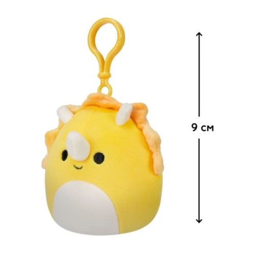 М'яка іграшка Squishmallows на кліпсі – Трицератопс 9 см (SQCP00216)