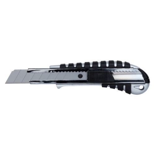 Ніж монтажний Sigma корпус метал/гума, лезо 18мм, автоматичний замок (8211041)