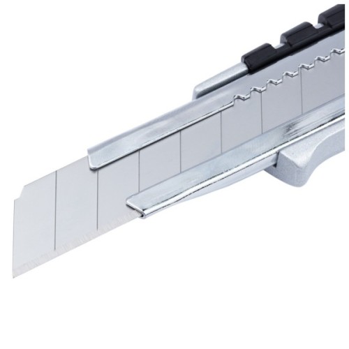 Ніж монтажний Sigma корпус метал/гума, лезо 18мм, автоматичний замок (8211041)