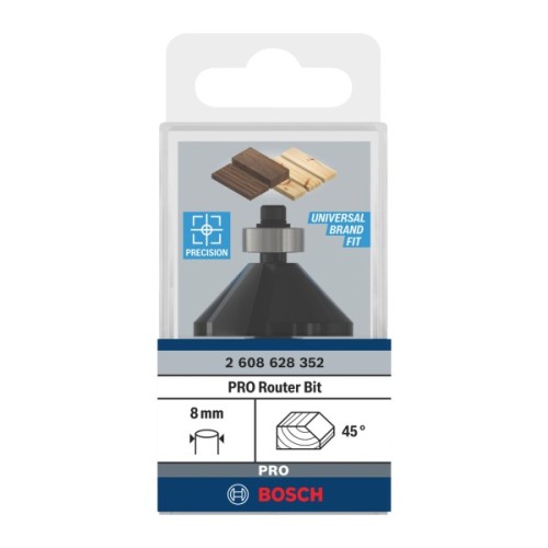 Фреза Bosch Professional фасонна, Std, S8, D11, L15 45° (2.608.628.352)