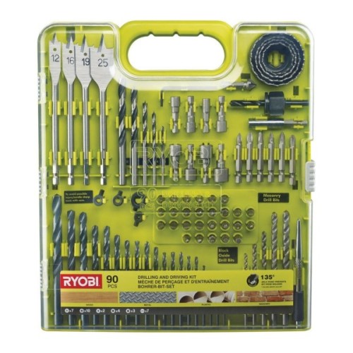 Набір свердл і біт Ryobi RAKDD90, 90 шт (5132004665)