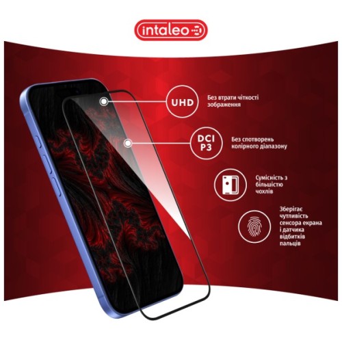 Скло захисне Intaleo Full Glue ESD Apple iPhone 16 Black (1283126594700)