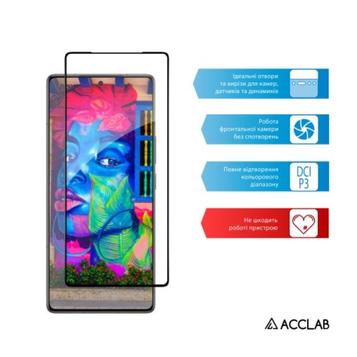 Скло захисне ACCLAB Full Glue ESD Infinix Note 50 Black (1283126627811)