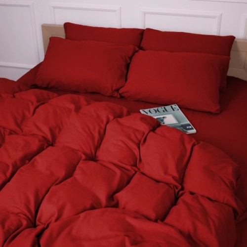 Постільна білизна MirSon 009 Red Фланель 2 x 160 x 220 Сімейний Євро (2200009651670)