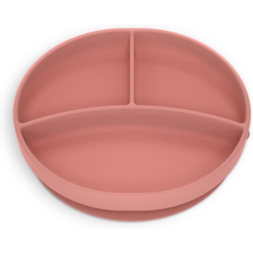 Тарілка дитяча Suavinex Colour Essence силіконова для вводу прикорму на 3 секції, +6 міс. рожева (402916)