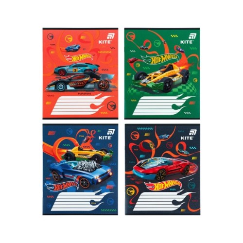 Зошит Kite Hot Wheels, 12 аркушів, коса лінія (HW26-235)