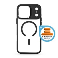 Чохол до мобільного телефона Armorstandart Unit-C MagCase Apple iPhone 17 Pro Max Black + Orange Button Set (ARM90589)