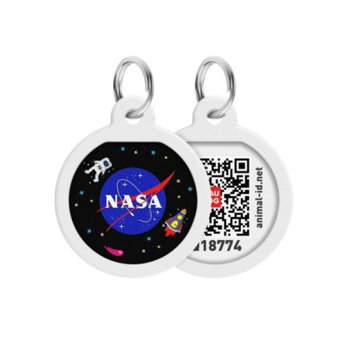 Адресник для тварин WAUDOG Smart ID з QR-паспортом "NASA", коло 25 мм (0625-0147)