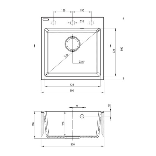 Мийка кухонна Deante Evora ZQJ_X103 + зміш. BOC_X72M (ZQJN5103)