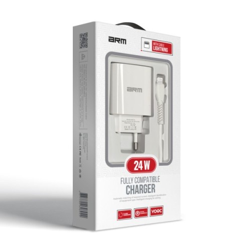 Зарядний пристрій Armorstandart AR012 Basic USB 24W + cable USB to Lightning White (ARM69894)