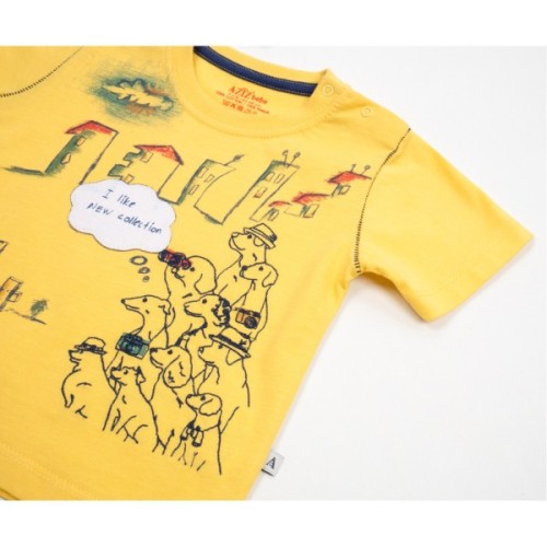 Футболка дитяча Aziz із собачками (16257-68B-yellow)