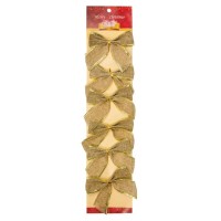 Прикраса декоративна Chomik Бант текстильний 6 шт, 10 см, золотистий (5900779856165_2)