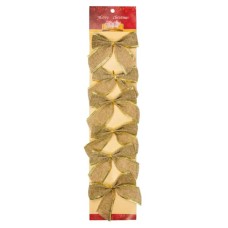 Прикраса декоративна Chomik Бант текстильний 6 шт, 10 см, золотистий (5900779856165_2)