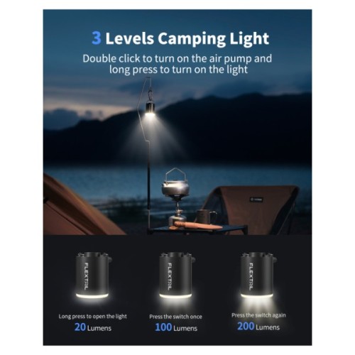 Насос для надувних меблів Flextail Tiny Pump Х з функцією ліхтаря, помаранчевий (6975755964379)