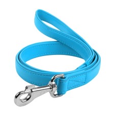 Повідець для собак WAUDOG Glamour шкіряний S блакитний (33732)