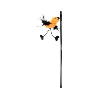 Іграшка для котів Hippie Pet Вудка з пташкою помаранчева 48 см (HIPCW2303038O)