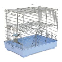 Клітка для гризунів Природа "Міккі" 37x25x30 см з драбинкою хром/світло-блакитна (4823082415144)