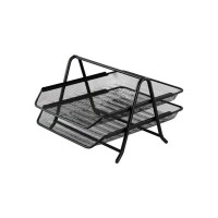 Лоток для паперів Buromax горизонтальний 2 в 1, металевий, чорний (BM.6250-01)