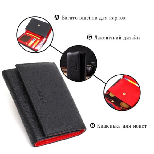 Гаманець Tony Bellucci З натуральної шкіри Чорний (22037)