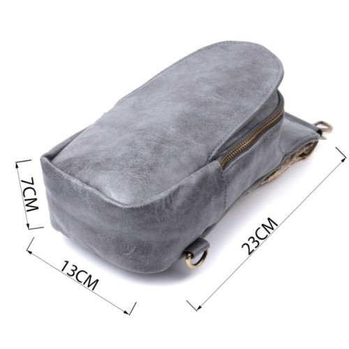 Сумка Vintage Через плече з екошкіри Сіра (22792)