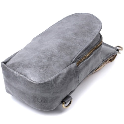 Сумка Vintage Через плече з екошкіри Сіра (22792)