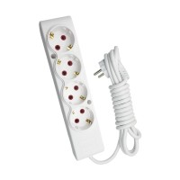 Мережевий подовжувач TECCO 3м 4 поста white (8681277842108)