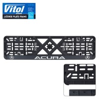 Рамка номерного знака Vitol з рельєфним написом ACURA (RN-VCH-15650-SR-AC)