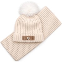 Шапка дитяча Na з шарфом (NA 1187-54-beige)