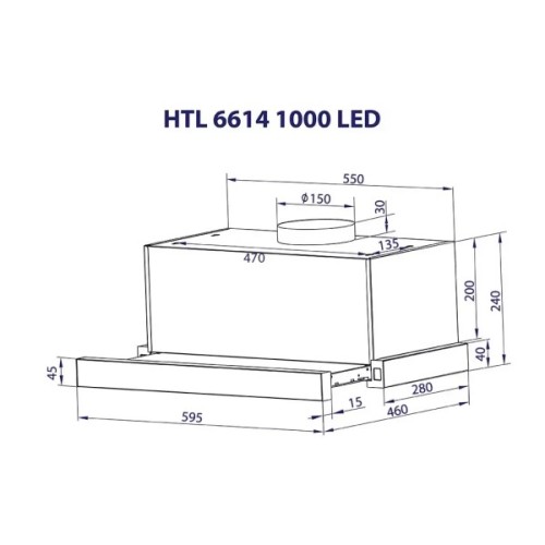 Витяжка кухонна Minola HTL 6614 BL 1000 LED (HTL6614BL1000LED)